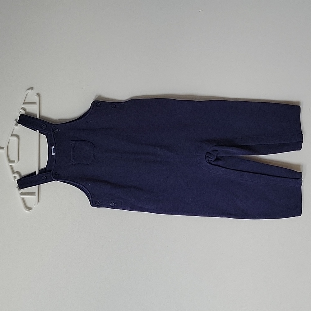 Janie & Jack Navy Knit Overalls, 18/24M